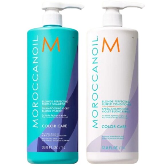 NWT: Moroccanoil Blonde Perfecting Purple Shampoo & Conditioner L… - Picture 1 of 17